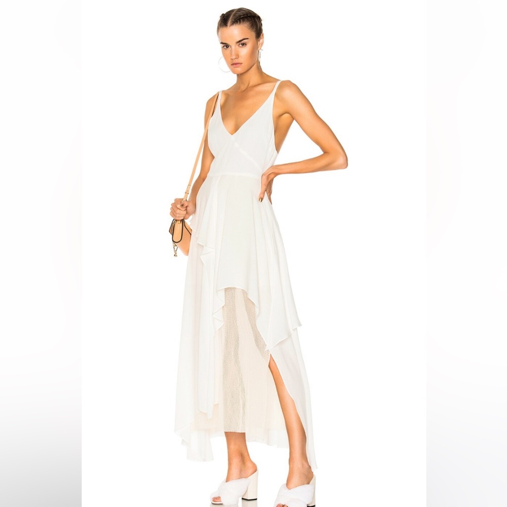 Rachel Comey Catch Gauzy White Spaghetti Strap Dress 0